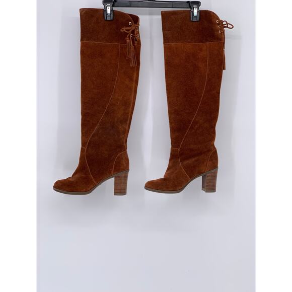 DR. SCHOLL'S Women's Cognac Leather Lydia Round-Toe Knee-High Boots SZ 7.5 - Picture 2 of 12